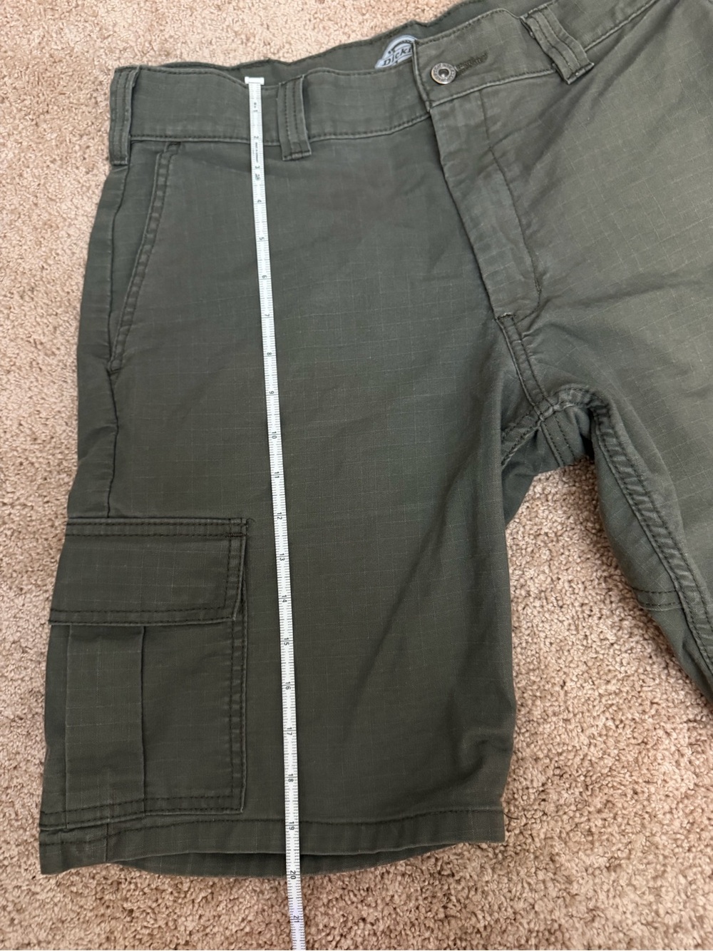 Dickies Skateboarding Mens 33 Olive Green Ripstop Cargo Shorts Flex Stretch - Picture 12 of 12